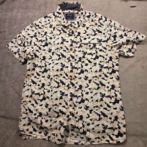 Sunrise Kingdom Mens Medium Abstract Camo Bttn Dwn Shrt Short Sleeve 100% Cotton